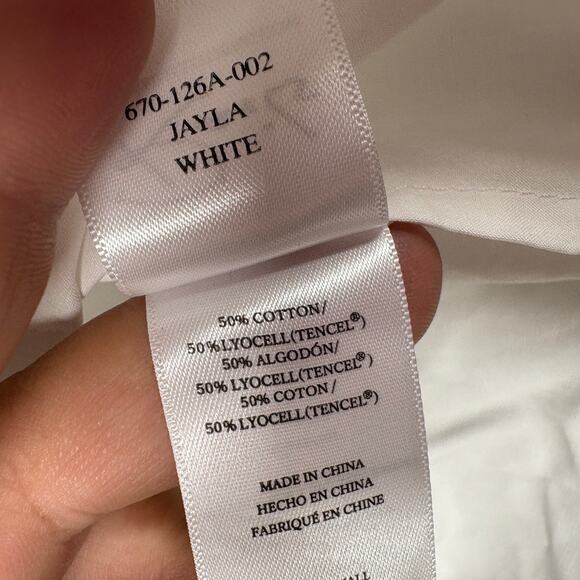 Rails XS Jayla Top One Shoulder Asymmetric White Cotton Lyocell Short Sleeve - Picture 9 of 10